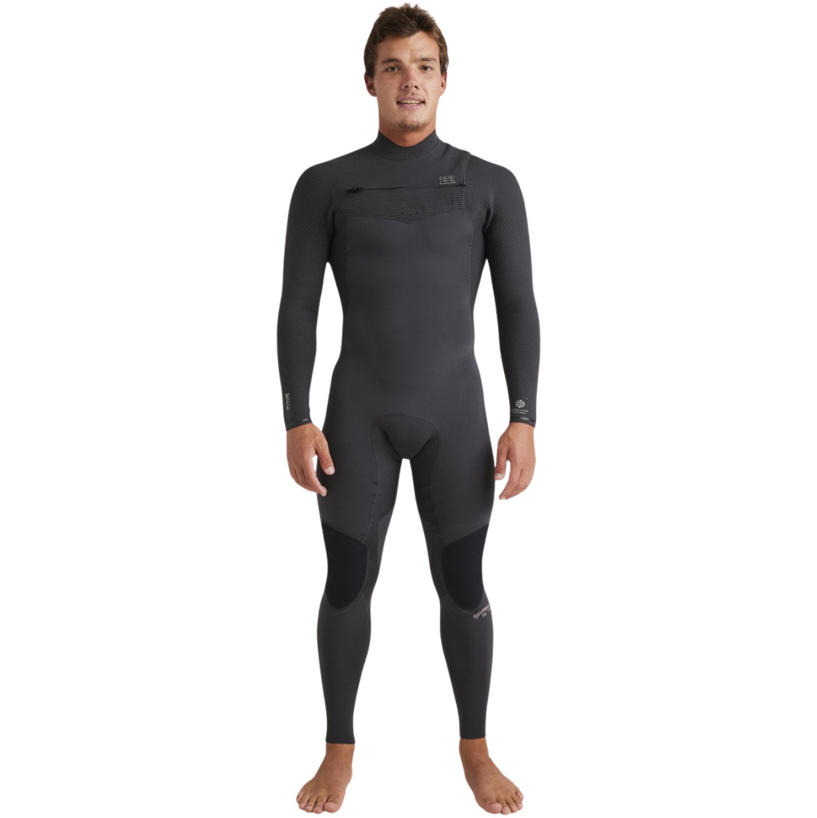 2025 Billabong Hommes Revolution Natural 4/3mm Chest Zip Combinaison Néoprène 24AW191505 - Graphite